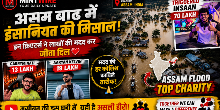 असम बाढ़ पीड़ितों के लिए इन्फ्लुएंसर आर्यन केल्विन ने जुटाए 19 लाख रुपये, 24 घंटे में बनाया नया रिकॉर्ड, कैरीमिनाटी का तोड़ा रिकॉर्ड