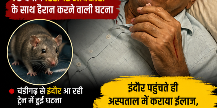 फर्स्ट AC में सो रहे 78 वर्षीय बुजुर्ग की नाक चूहे ने काटी, इंदौर पहुंचते ही अस्पताल में कराया इलाज