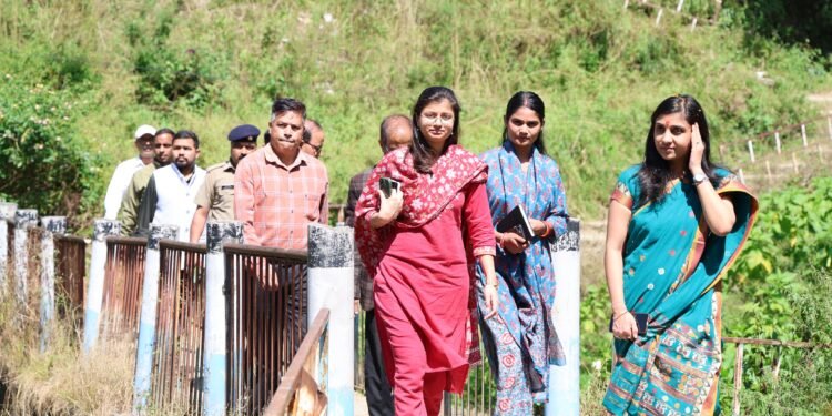पौड़ी की DM स्वाति भदौरिया का ल्वाली से घीड़ी तक दौरा, विकास कार्यों का लिया जायजा; शहीद पार्क को मिलेगी मंजूरी